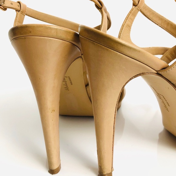 Salvatore Ferragamo Nude Strappy High Heels 8 - Picture 6 of 8